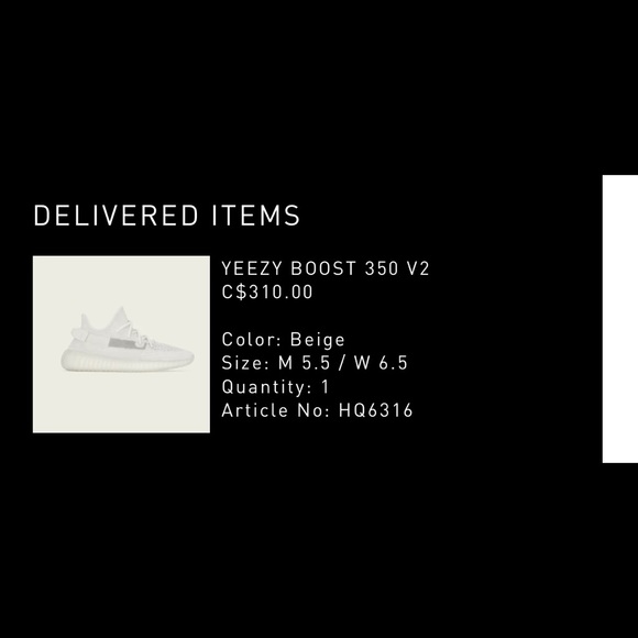 Yeezy 350 Bone M 5.5 W 6.5 - Picture 3 of 3